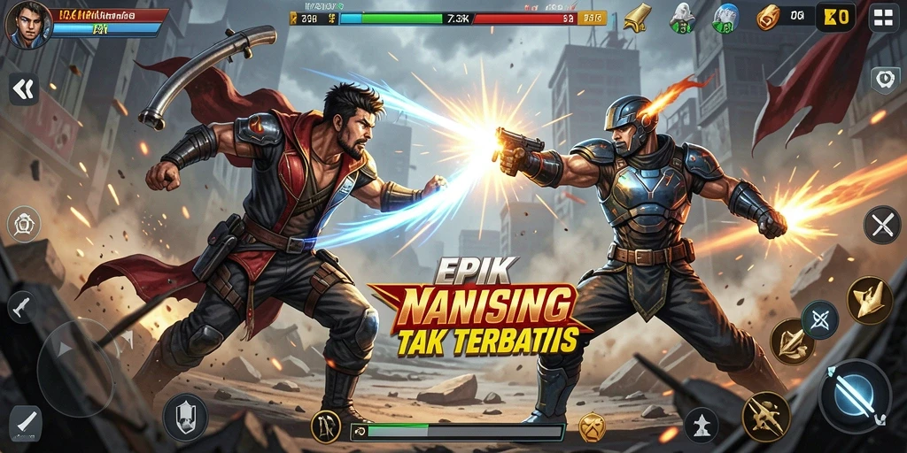 Tampilan visual yang menakjubkan dalam pertarungan Action.