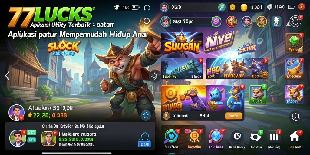 Tampilan antarmuka aplikasi 77LUCKS yang modern dan fungsional.