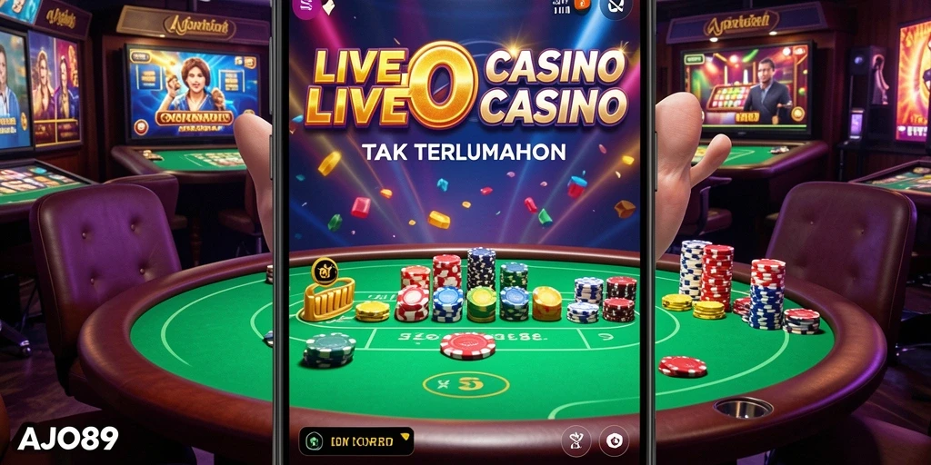 Tampilan menarik dari permainan Live Casino di AJO89.