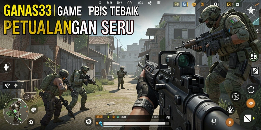 Screenshot gameplay GANAS33 yang menampilkan aksi FPS yang mendebarkan.