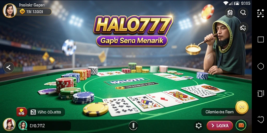 Screenshot gameplay HALO777 menampilkan suasana Gaple yang seru.