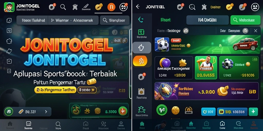 Tampilan antarmuka aplikasi JONITOGEL dengan fitur taruhan menarik.