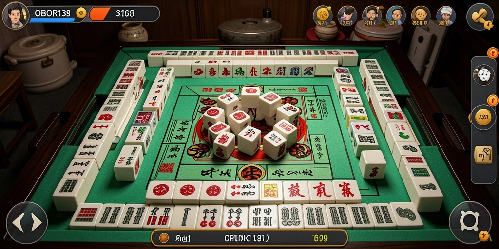 Screenshot OBOR138 menunjukkan permainan Mahjong yang mendebarkan dan grafis yang indah.