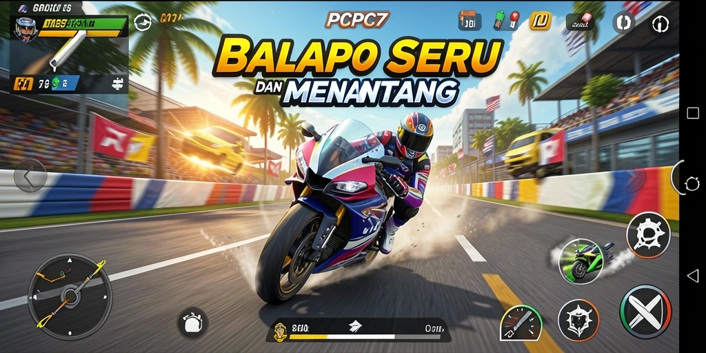 Gameplay seru dalam balap motor yang menegangkan.