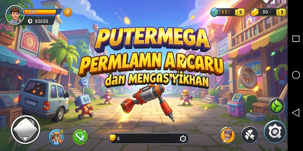 Screenshot utama PUTERMEGA menampilkan gameplay Arcade yang menarik dan seru.