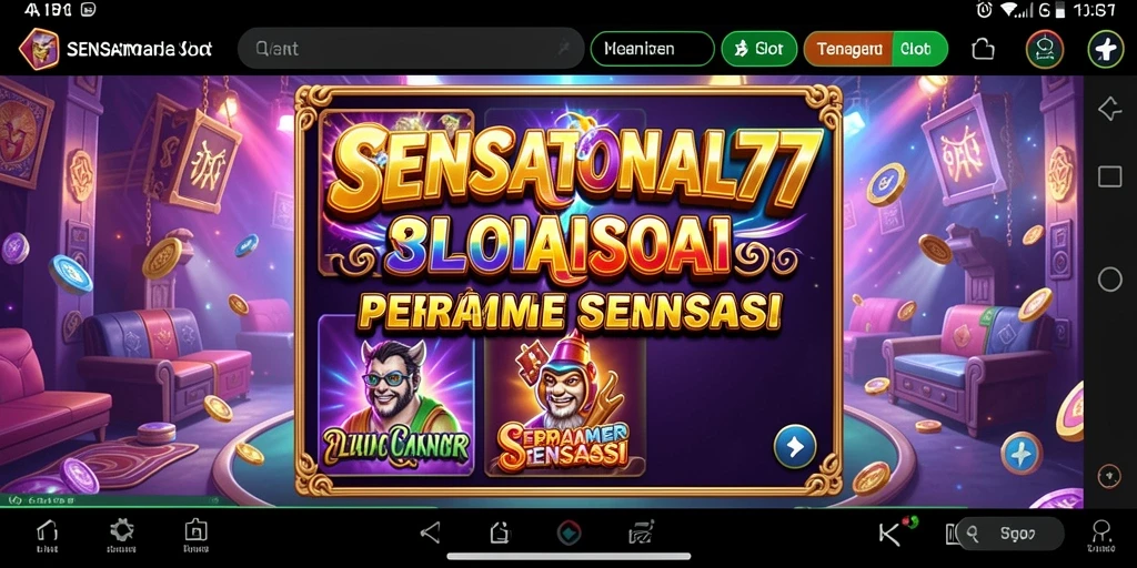 Tampilan gameplay SENSATIONAL77 yang menarik dan penuh warna.